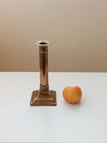 Antique Rose Brass Candle Holder H 20cm