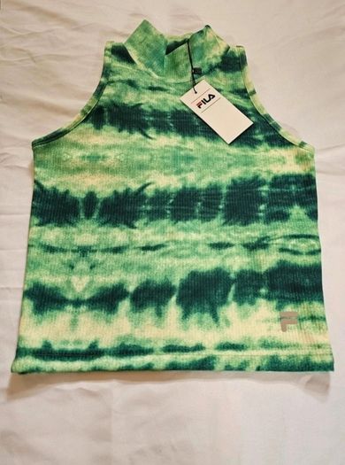 Fila Green Tie Dye Mini Sports/Gym/Casual Crop Top RRP 45E