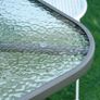 Aquatex Glass Garden Table Curved Metal Frame Parasol Hole 4 Legs Outdoor (FREE POSTAGE) Image 9