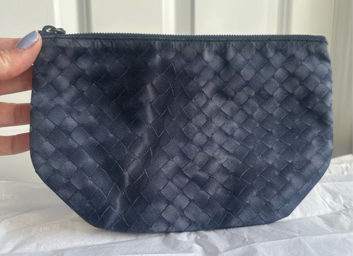 Blue Bottega Veneta Intrecciolusion Nylon Cosmetic Bag