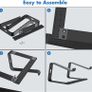 Laptop Stand for Desk, Aluminium Laptop Riser Holder, Removable Notebook Stand Ventilated Cooling Computer Stand Compatible with 10-15.6 Inch Laptops Black (FREE POSTAGE) Image 3