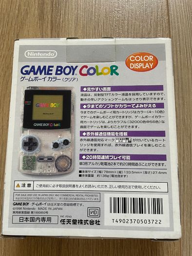 Nintendo Gameboy Color CGB-001 Color Clear Boxed with Manual