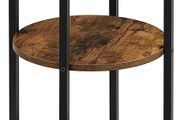 _Round 3 Tier Steel Side Table Easy Assembly for Living Room Bedroom Industrial Style Vintage Brown Black