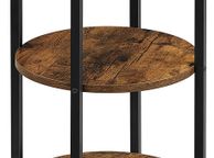 main image for ad _Round 3 Tier Steel Side Table Easy Assembly for Living Room Bedroom Industrial Style Vintage Brown Black