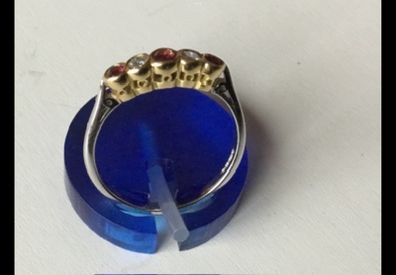 New 18ct White & Yellow Gold Ruby & Diamond Ring