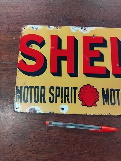 Shell metal sign