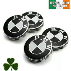 x4 56mm BMW SERIES 1 3 5 X1 X3 X5 MSPORT Alloy Wheel Centre Caps Black & White