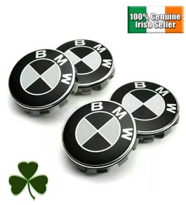 x4 56mm BMW SERIES 1 3 5 X1 X3 X5 MSPORT Alloy Wheel Centre Caps Black & White