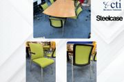 6 X Steelcase Green Meeting Chairs