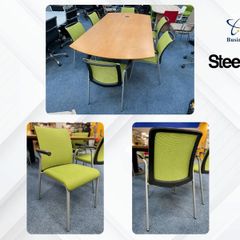 6 X Steelcase Green Meeting Chairs