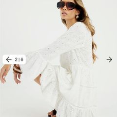 River island embroidered dress long sleeve new