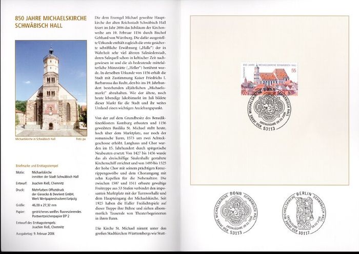 2006 Bundes Republic Deutschland (Germany) Federal Annual Stamp EFT Collection with 50 Images of contents