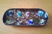 midcentury enamel on copper trinket dish