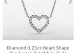 Diamond 0.23ct Heart Shaped Pendant in 9ct White Gold from Brereton