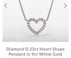 Diamond 0.23ct Heart Shaped Pendant in 9ct White Gold from Brereton