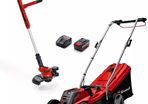 Einhell 18V Cordless Lawnmower & Grass Strimmer - Power X-Change Brushless Motor + 4Ah Battery & Charger
