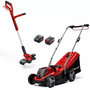 Einhell 18V Cordless Lawnmower & Grass Strimmer - Power X-Change Brushless Motor + 4Ah Battery & Charger