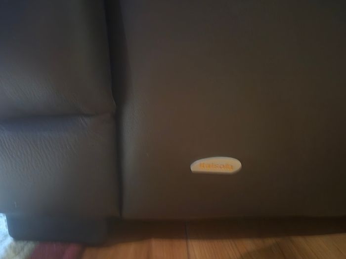Brown leather couch