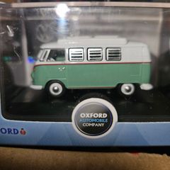 Oxford Diecast Vw T1 Camper Turquoise/White 1.76 Scale