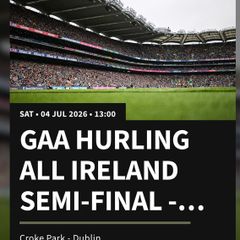 Cork v Galway - 4 Hill Tickets For Sale