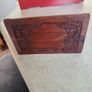 Vintage carved wooden letter organizer rack -1970s- front panel w/ floral design Image 10