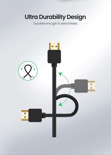 Ugreen Premium 1.5M Mini HDMI (Male) to HDMI (Male) 3D/UHD 4K@60Hz Bi-Directional Cable (Gold-Plated) (Brand New/Warranty)