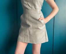 Vero Moda grey faux leather mini dress. Size XS