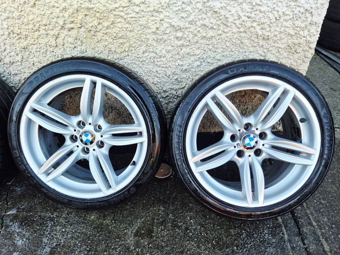 R19 5x120 BMW style 351M OEM staggered alloy wheels with tyres and tpms