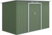9ft x 4ft Corrugated Garden Metal Storage Shed Outdoor Equipment Tool Box with Kit Ventilation &amp; Doors Light Green