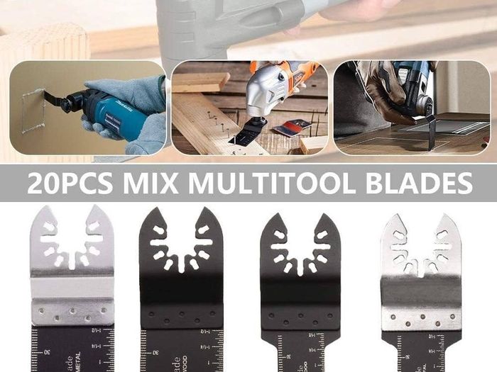 NEW SALE | 20 Pcs Mix Oscillating Saw Blades, Professional Wood/Metal Universal Multitool Quick Release Saw Blades Fit Fein Multimaster, Ryobi, Milwaukee, Bosch, Dremel, Dewalt, Rockwell, Makita and More