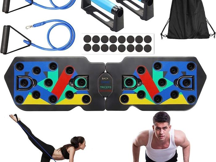20 in 1 Press Up Board with Resistance Bands=