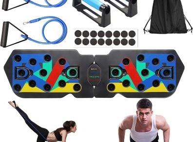 20 in 1 Press Up Board with Resistance Bands=