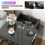 LED Bedside Table with Charging Station,3 Drawers Night Stand with Lockable Hidden Storage,Smart Nightstand with Human Sensor RGB Lights for Bedroom, Black Image 3