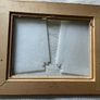Silver gilt/champagne gold wood moulding picture frame with an off-white textured linen/canvas insert (liner) Image 2