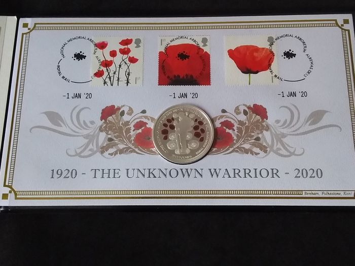 Great Britain : Centenary of The Unknown Warrior " 5 Pound " Coin Cover - 2020