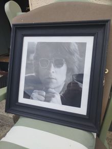 Framed John Lennon Black & White Portrait (16.5" x 16.5")