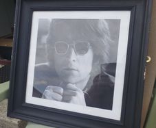 Framed John Lennon Black & White Portrait (16.5" x 16.5")