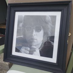 Framed John Lennon Black & White Portrait (16.5" x 16.5")