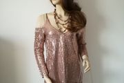 Rose gold Zara dress with matching bag and necklace