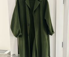 Zara wool blend women's trench coat olive green size M