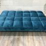 Blue Folding 3-Seater Sofa Bed Image 4