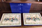 8 Extra Large Pimpernel Table Mats 16" x 12" Fruits pattern Tuscan Palette Collection