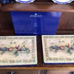 8 Extra Large Pimpernel Table Mats 16" x 12" Fruits pattern Tuscan Palette Collection