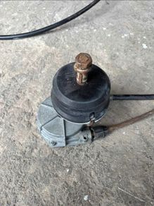 Boat steering helm and cable.