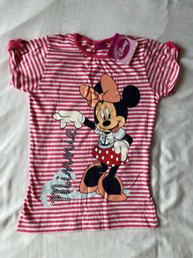 Brand New with Tag Disney Minnie Mouse Pink & White Striped Top