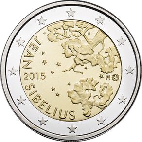 Finland 2 Euro Commemorative Coin 2015 - Jean Sibelius. Uncirculated.