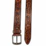 Unisex Genuine Leather Belt Vintage Embossed Design with Antique Buckle Casual & Formal Waist Belt Image 4