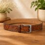 Unisex Genuine Leather Belt Vintage Embossed Design with Antique Buckle Casual & Formal Waist Belt Image 8
