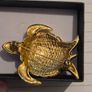 Vintage Gold Tone Multi Coloured Turtle Brooch Image 5