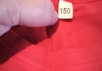 Kids red t-shirt and black shorts set - size 150